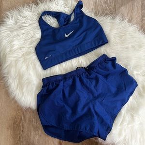 Nike running short and sport bra set
